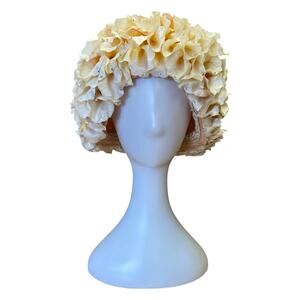 1960s Jack McConnell Floral Hat – Sculptural Bouquet Hat w/ Rhinestone Accents